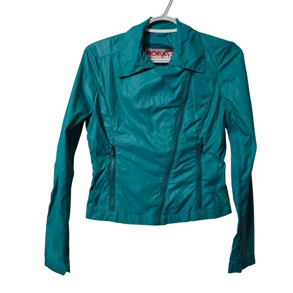 FIORUCCI Biker Jacket Cropped Gorpcore Rain Coat Lightweight size 38 or US 4